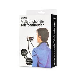 Foto van Lazy neck telefoonhouder - te gebruiken als selfiestick - handsfree - universeel - 55cm - telefoonstandaard - vliegtuig