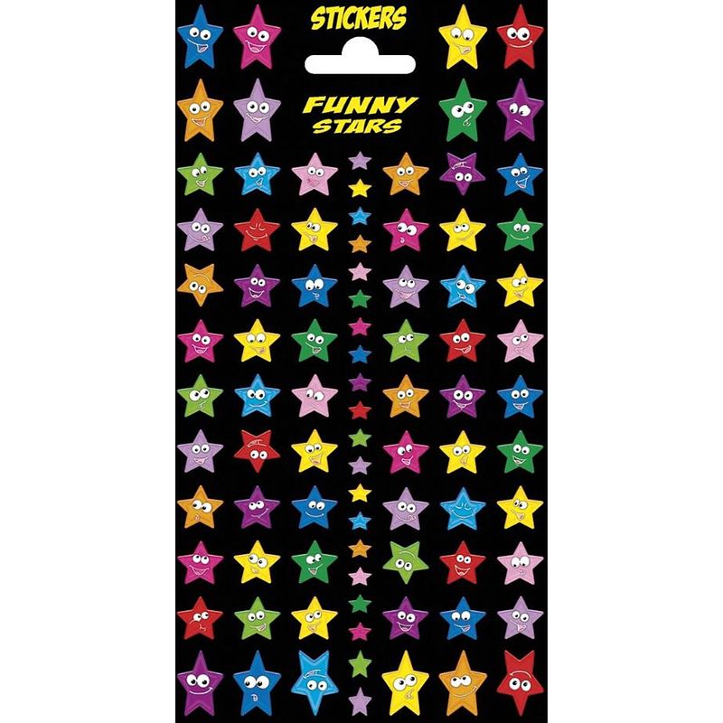 Foto van Funny products stickervel funny stars junior papier 88 stuks