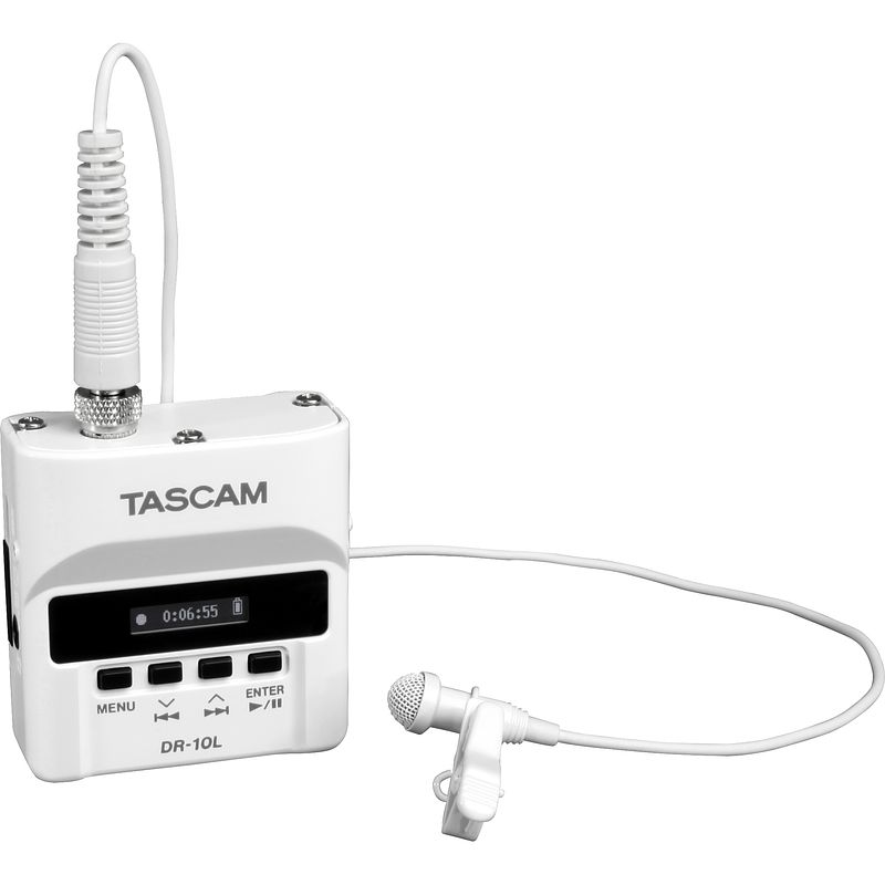 Foto van Tascam dr-10lw digitale audiorecorder en lavalier combo (wit)