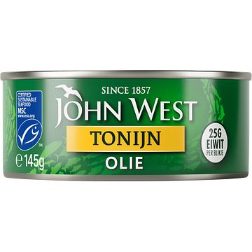 Foto van John west tonijnstukken in zonnebloemolie 145 gram bij jumbo