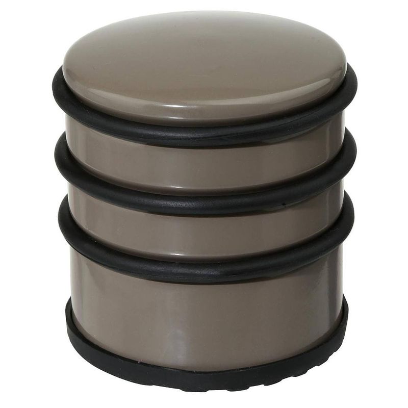 Foto van Ronde deurstopper taupe 7 x 7,5 cm van metaal - deurstoppers