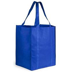 Foto van Boodschappen tas/shopper blauw 38 cm - boodschappentassen