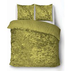 Foto van Isleep dekbedovertrek crushed velvet - oker - 2-persoons 200x200/220 cm