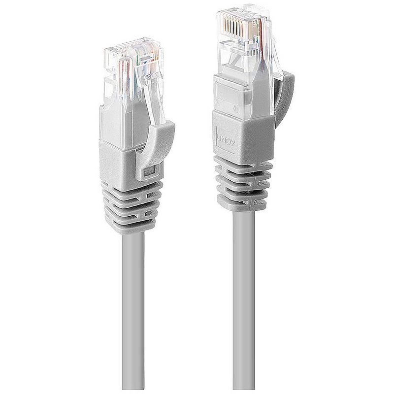 Foto van Lindy 44465 rj45 netwerkkabel, patchkabel cat 6 u/utp 75 m grijs 1 stuk(s)