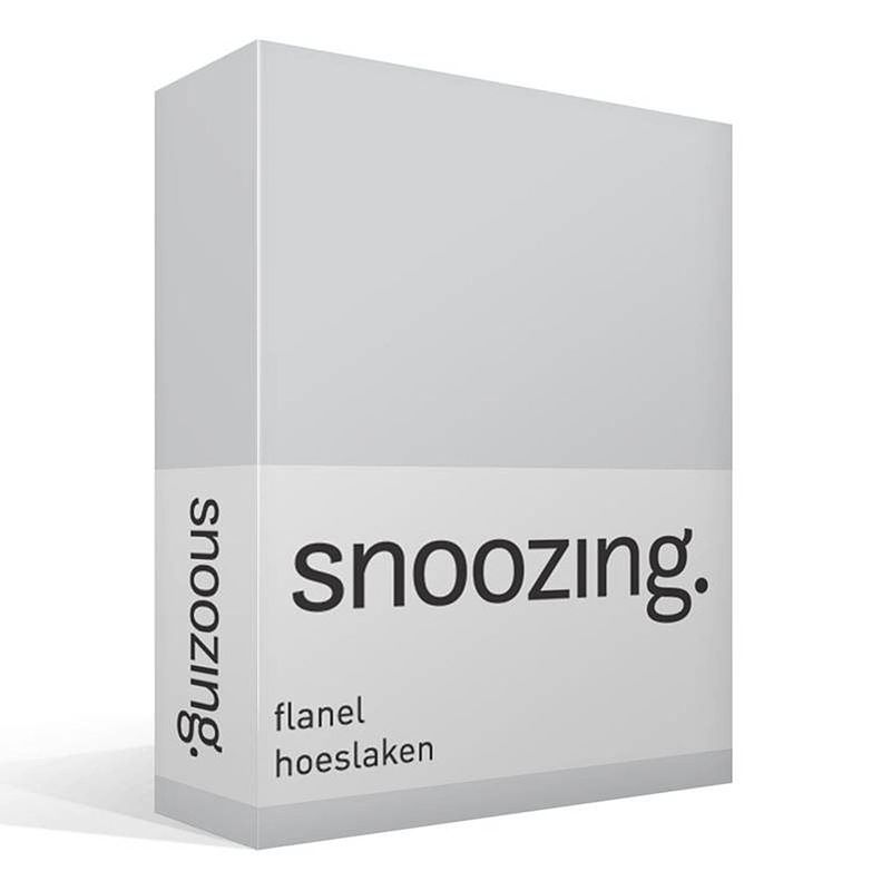 Foto van Snoozing - flanel - hoeslaken - 200x210/220 cm - grijs