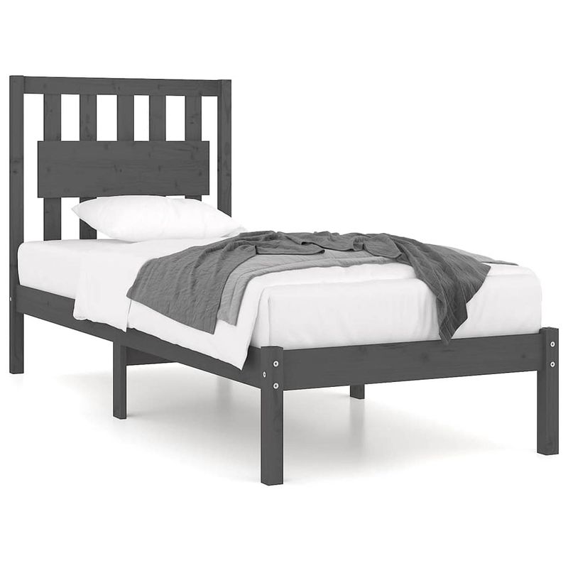 Foto van The living store houten bedframe - massief grenenhout - 195.5 x 95.5 x 31 cm - geschikt voor 90 x 190 cm matras