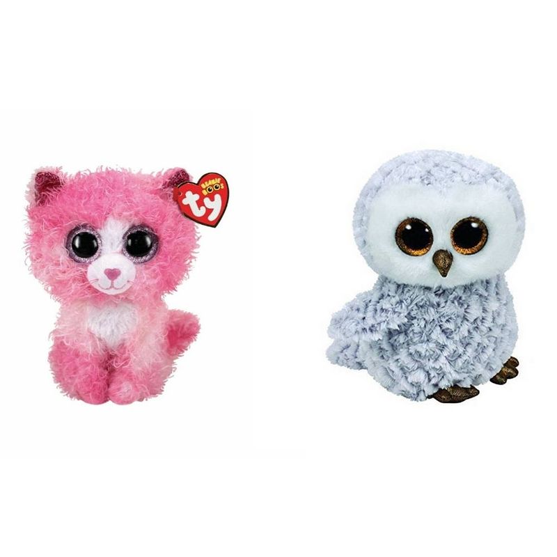 Foto van Ty - knuffel - beanie boo's - reagan cat & owlette owl