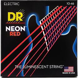 Foto van Dr strings nre-10 hi-def neon red medium 10-46 elektrische gitaarsnaren