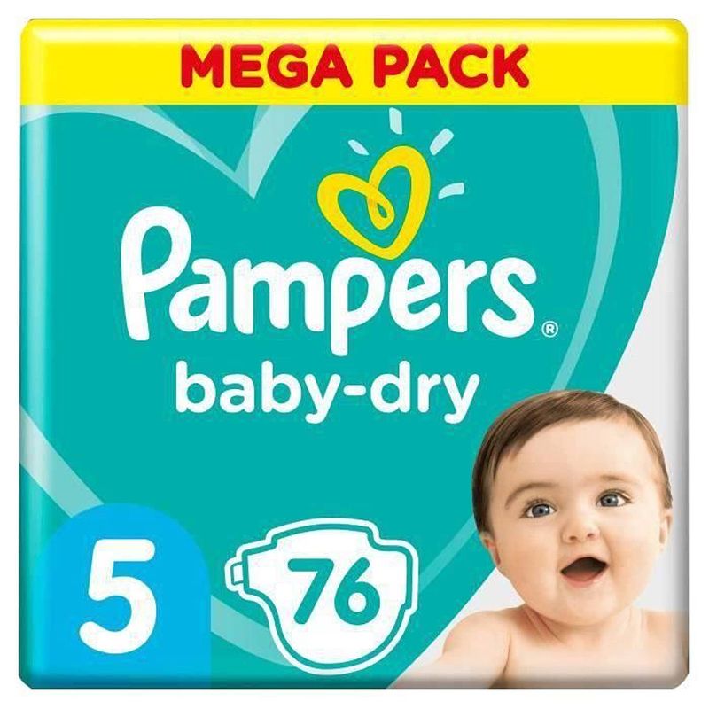 Foto van Pampers baby-dry maat 5, 76 luiers