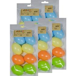 Foto van 40x plastic eitjes pastel multikleur/gekleurd 6 cm decoratie/versiering - feestdecoratievoorwerp