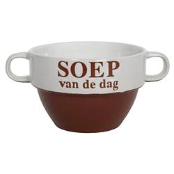 Foto van Soepkommen - soep van de dag - keramiek - d12 x h8 cm - bordeaux rood - stapelbaar - kommetjes