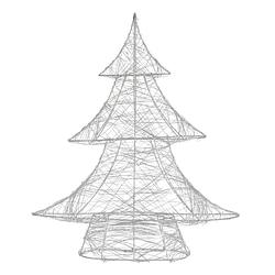 Foto van Deco kerstboom met warm witte led'ss 40cm hoog zilverkleurig metaal