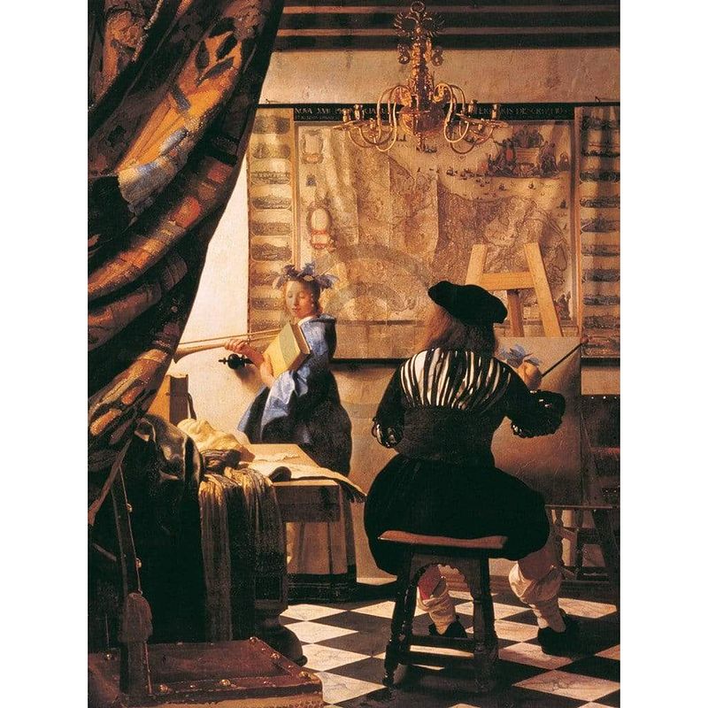 Foto van Johannes vermeer - die malkunst kunstdruk 60x80cm