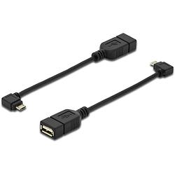 Foto van Digitus usb 2.0 adapter [1x micro-usb 2.0 b stekker - 1x usb 2.0 bus a] ak-300313-002-s rond, afgeschermd (dubbel), met otg-functie