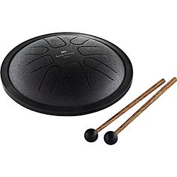 Foto van Meinl sonic energy small steel tongue drum f minor compacte handpan zwart