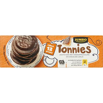 Foto van Jumbo tonnies met sinaasappelvulling en chocolade 150g