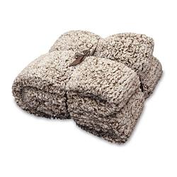 Foto van Unique living knut fleece plaid - 100% polyester - 150x200 cm - mahogany brown