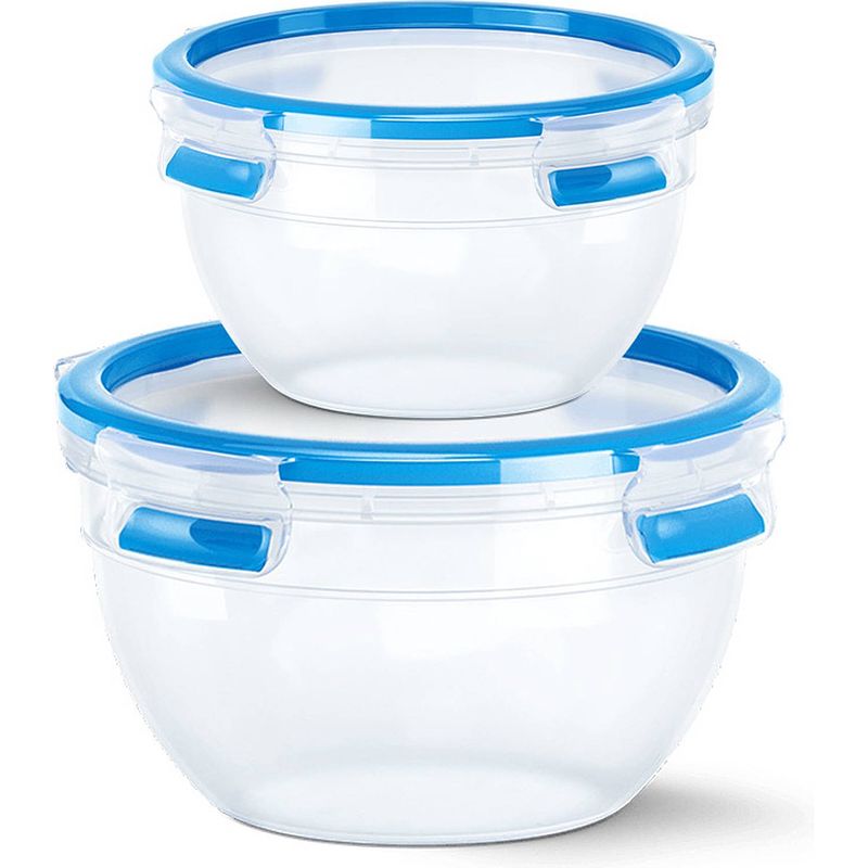 Foto van Emsa clip&close vershouddozen - set 2-delig - rond - blauw - 2.6 l