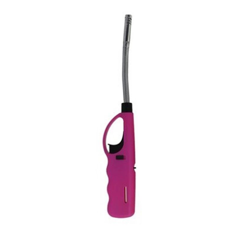 Foto van Lange flexibele bbq/keuken/gas/haard aansteker - roze - 27 cm - aansteker