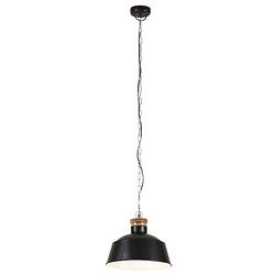 Foto van The living store industriële hanglamp - ø32 x 130 cm - zwart ijzer en mangohout