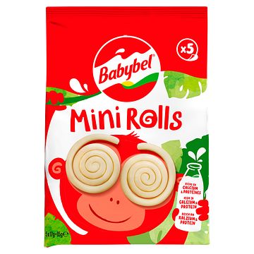 Foto van Babybel mini rolls kaas tussendoortje 35+ 5 x 17g bij jumbo