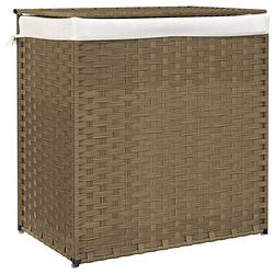 Foto van Vidaxl wasmand met 2 vakken 53x35x57 cm poly rattan