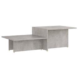 Foto van The living store salontafel betongrijs - 111.5 x 50 x 33 cm - 2 tafelbladen - bewerkt hout