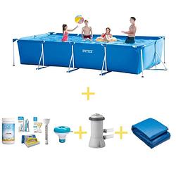 Foto van Intex zwembad - frame pool - 450 x 220 x 84 cm - inclusief ways onderhoudspakket, filterpomp & grondzeil