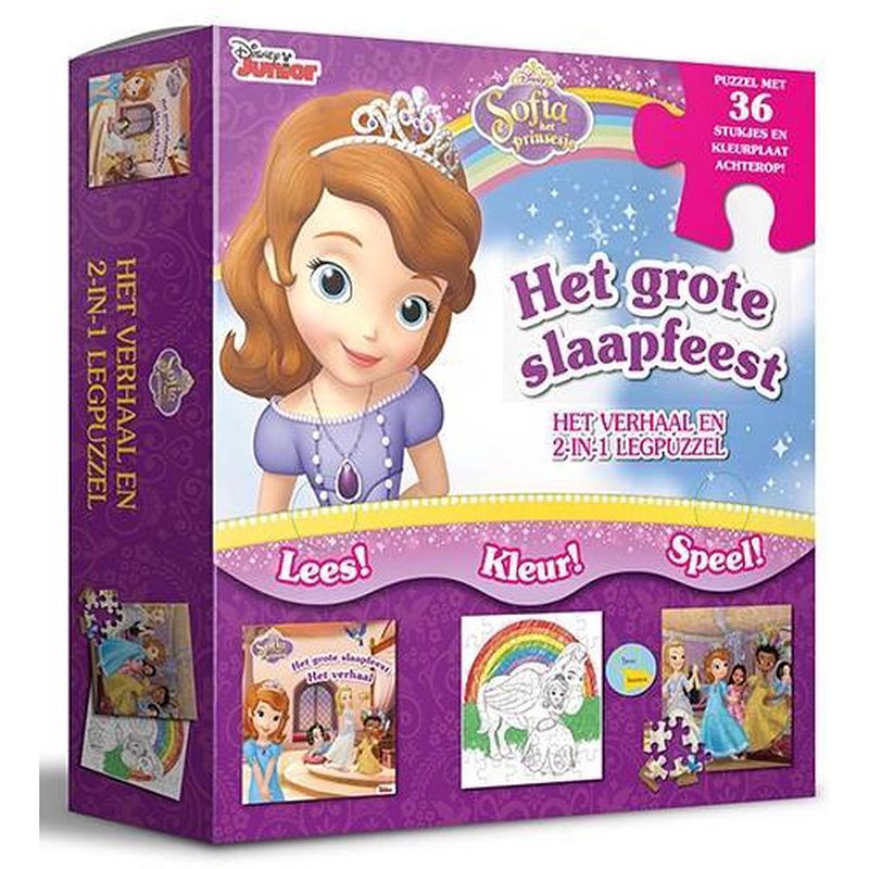 Foto van Disney sofia het prinsesje - het grote slaapfeest - 2-in-1 het verhaal en legpuzzel