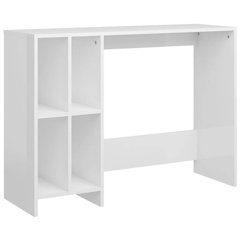 Foto van Vidaxl bureau 102,5x35x75 cm spaanplaat hoogglans wit