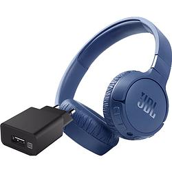 Foto van Jbl tune 660nc blauw + xtrememac oplader met usb a poort 12w