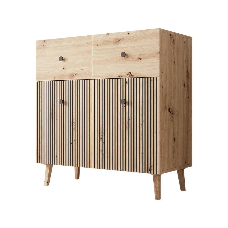 Foto van Meubella dressoir bali - eiken - 90 cm