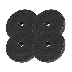 Foto van Gorilla sports halterschijven set - bundel - 4 x 2,5 kg - kunststof - 30 mm