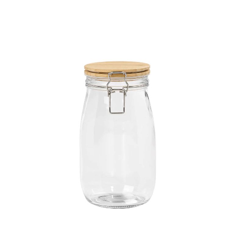 Foto van Tala - voorraadpot, glas, bamboe, 1.2 l, - tala