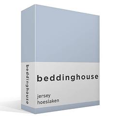 Foto van Beddinghouse jersey hoeslaken - 100% gebreide jersey katoen - 2-persoons (140x200/220 cm) - light blue