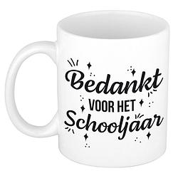 Foto van Bedankt voor het schooljaar cadeau mok/beker wit 300 ml - feest mokken