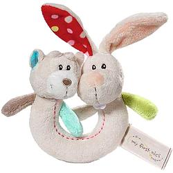 Foto van Nici grijper rabbit tilli & bear taps 12 x 11,5 cm pluche wit