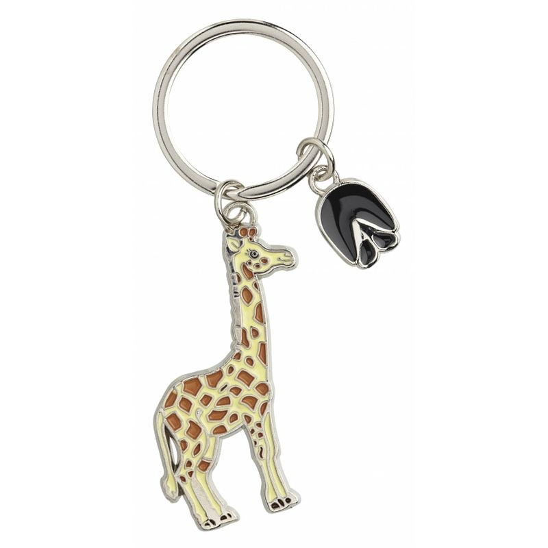 Foto van Metalen giraffe sleutelhanger 5 cm - sleutelhangers