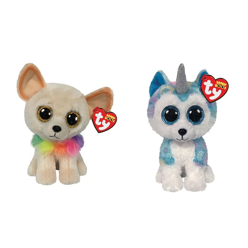 Foto van Ty - knuffel - beanie boo's - chewey chihuahua & helena husky