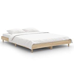 Foto van Vidaxl bedframe bewerkt hout sonoma eikenkleurig 90x190 cm