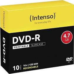 Foto van Intenso 4801652 dvd-r disc 4.7 gb 10 stuk(s) slimcase bedrukbaar