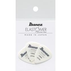 Foto van Ibanez bel14hd12 elastomer plectrums 3-pack hard 1.2 mm - wit teardrop