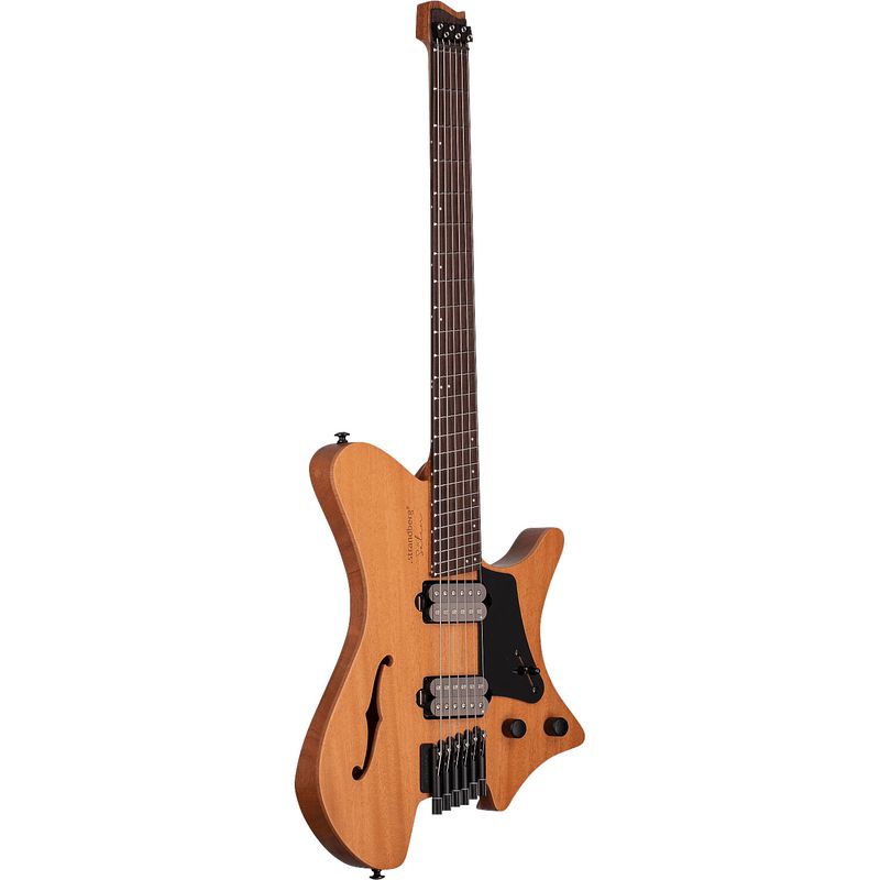 Foto van Strandberg sälen jazz nx 6 natural headless elektrische gitaar met standard gigbag