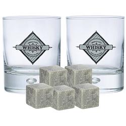 Foto van Durobor whiskyglazen - set 6x stuks 290 ml - 9x whisky ijsblokstenen - whiskeyglazen