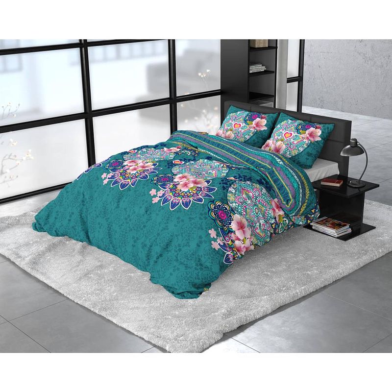 Foto van Sleeptime dbo st fl lana turquoise 140x220