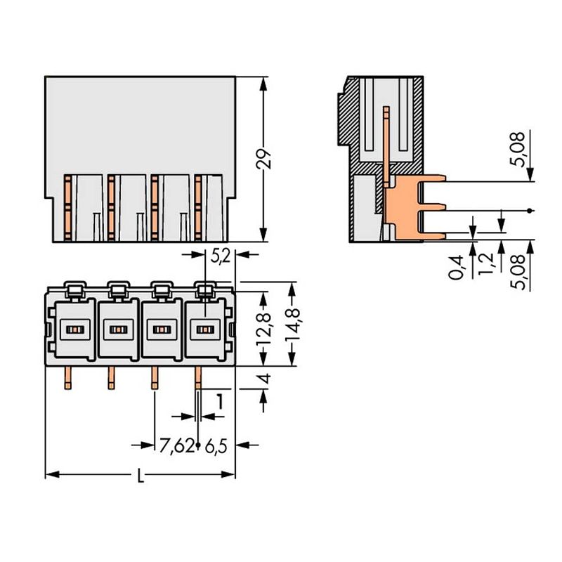 Foto van Wago 831-3627 male behuizing (board) 831 totaal aantal polen: 7 rastermaat: 7.62 mm 12 stuk(s)