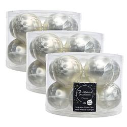 Foto van 40x stuks glazen kerstballen wit ijslak 6 cm mat/glans - kerstbal