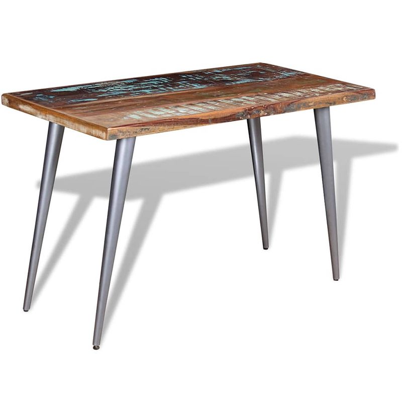 Foto van The living store eettafel vintage stijl - houten tafelblad - meerkleurig - 120 x 60 x 76 cm