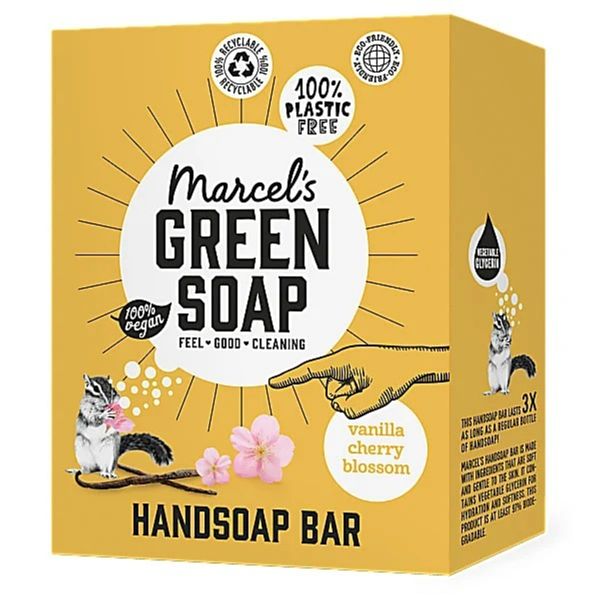 Foto van Marcels green soap handzeep bar vanille & cherry blossom