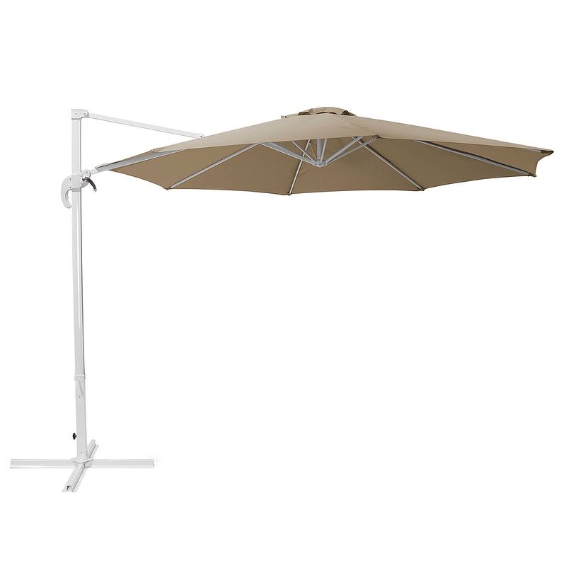 Foto van Beliani savona - cantilever parasol-beige-polyester